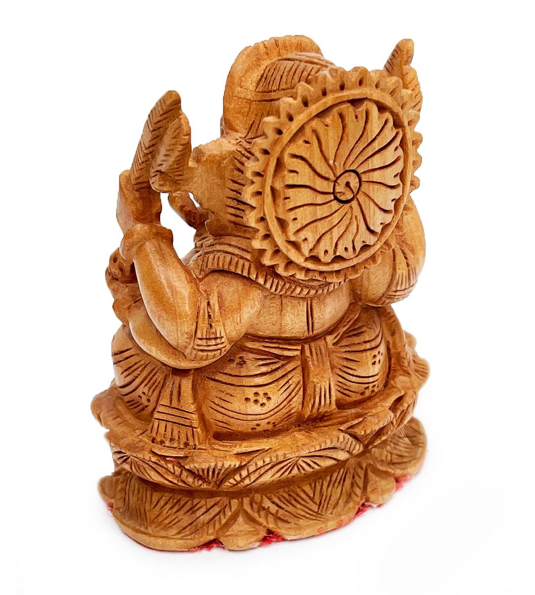 Hand Carved Wooden Ganesha- 3.5" Tall