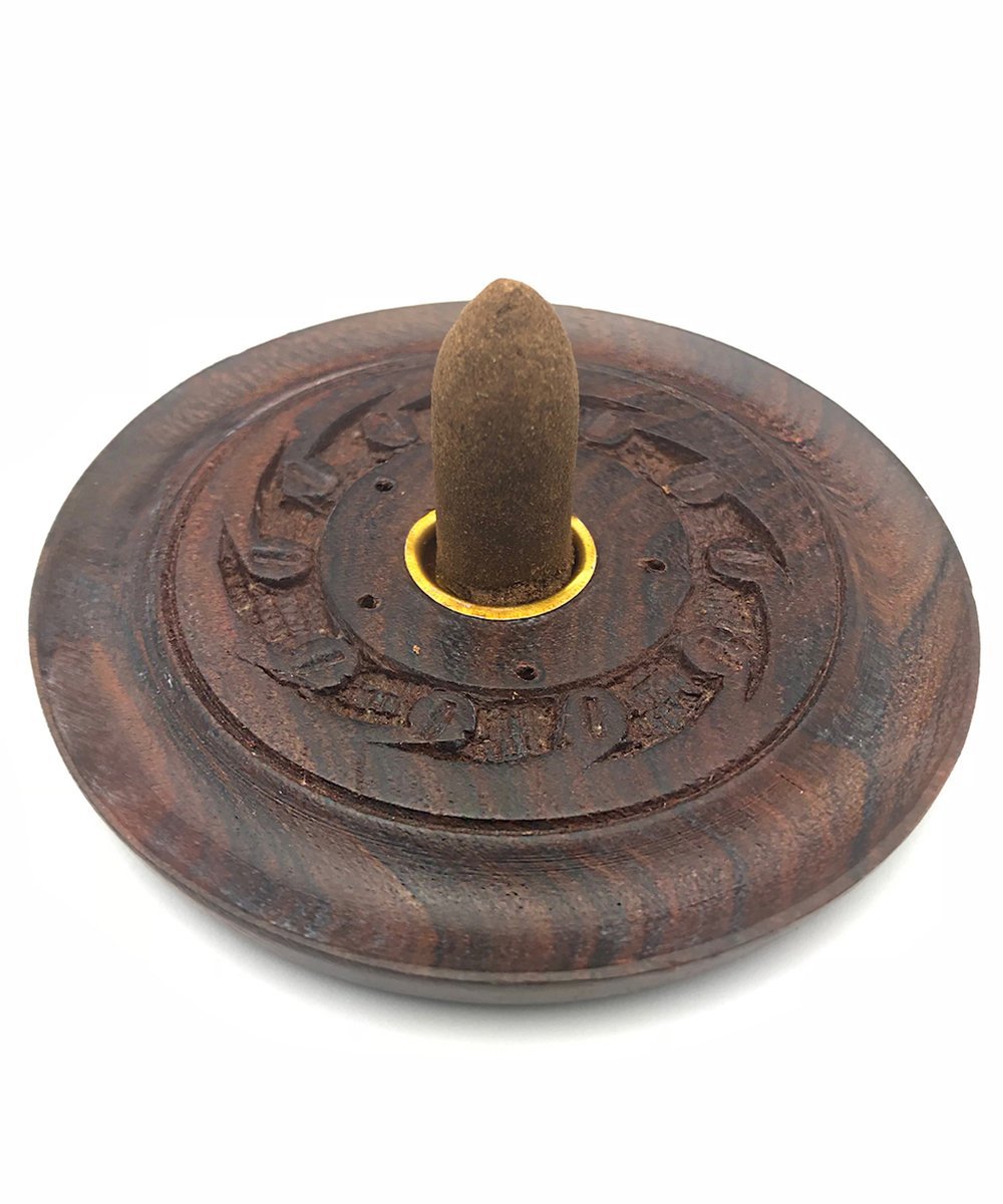 Carved Wooden Incense Plate Burner - The Deva Shop