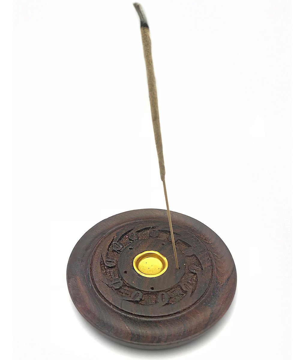 Carved Wooden Incense Plate Burner - The Deva Shop
