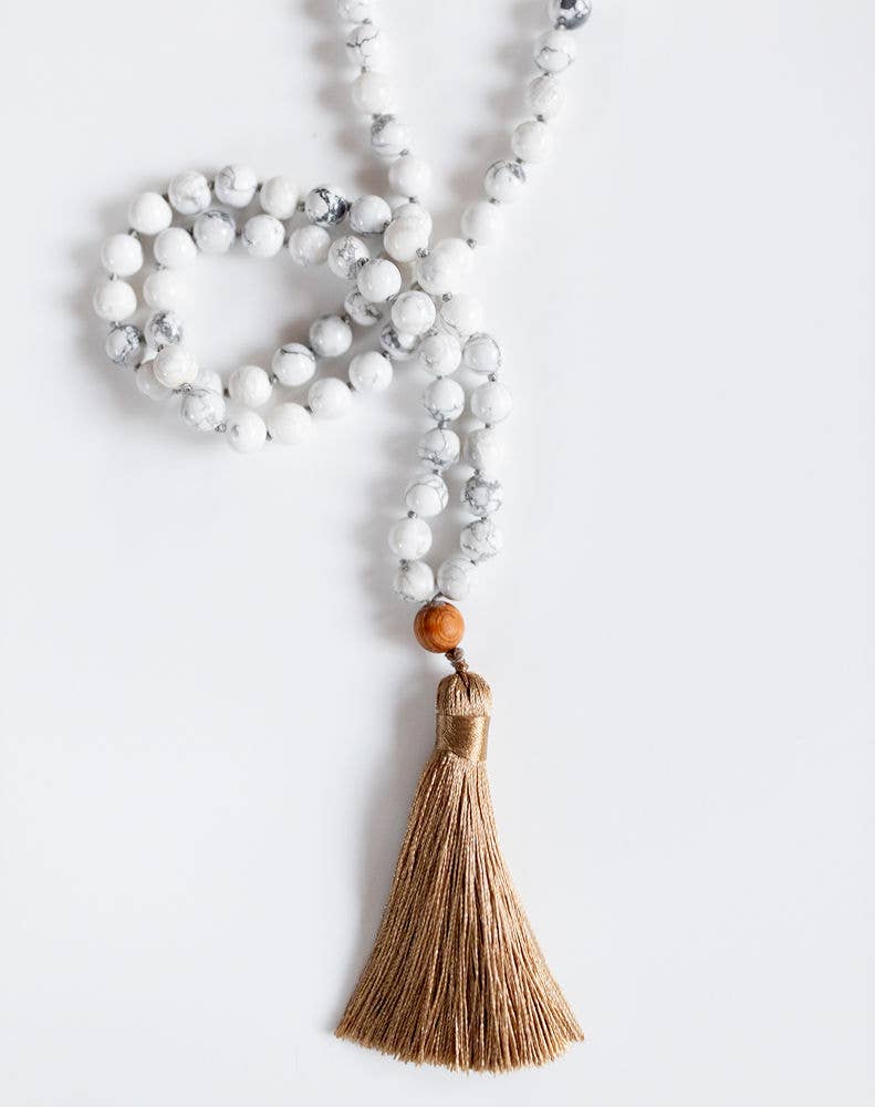 Howlite Stress Relief Mala Necklace