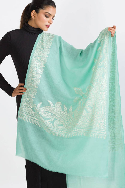 Geeta Embroidered Wool Shawl