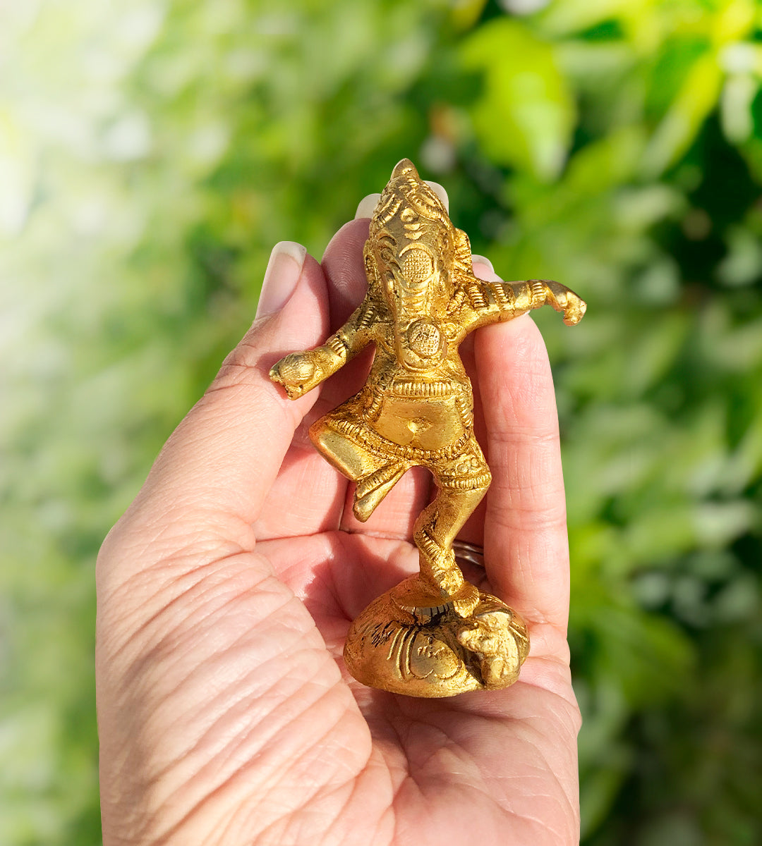 Brass Dancing Ganesha - Size