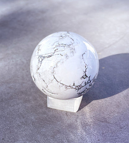 Howllite Sphere with Stand