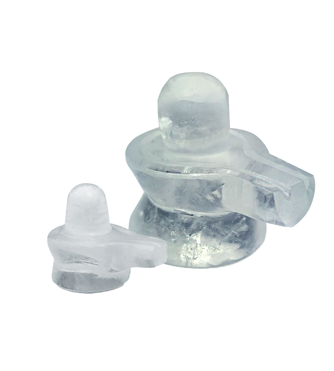 Mini and Large Shiva Linga Clear Crystal