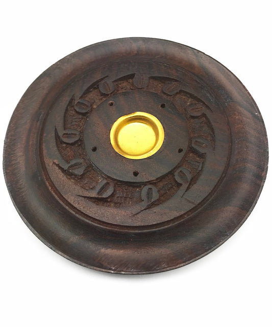 Carved Wooden Incense Plate Burner - The Deva Shop
