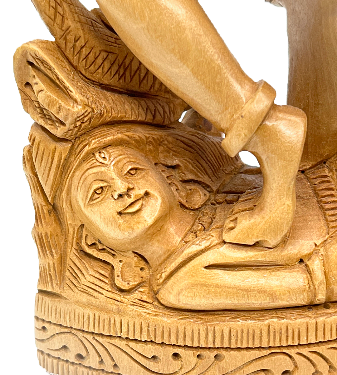 Hand Carved Wooden Kali Feet Detail